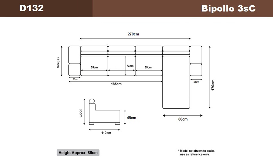 Bipollo 3SC - Leather Sofa Lounge Set